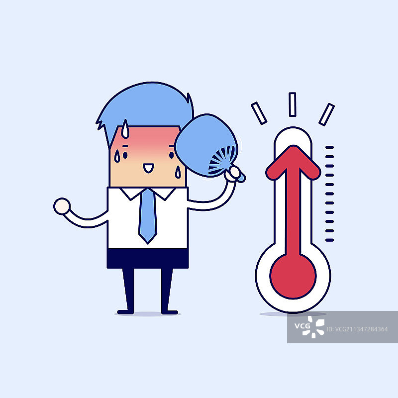 商人感觉非常热图片素材