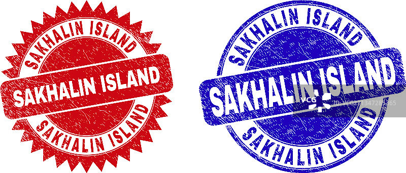 带有圆形和玫瑰花结海豹的萨哈林岛图片素材