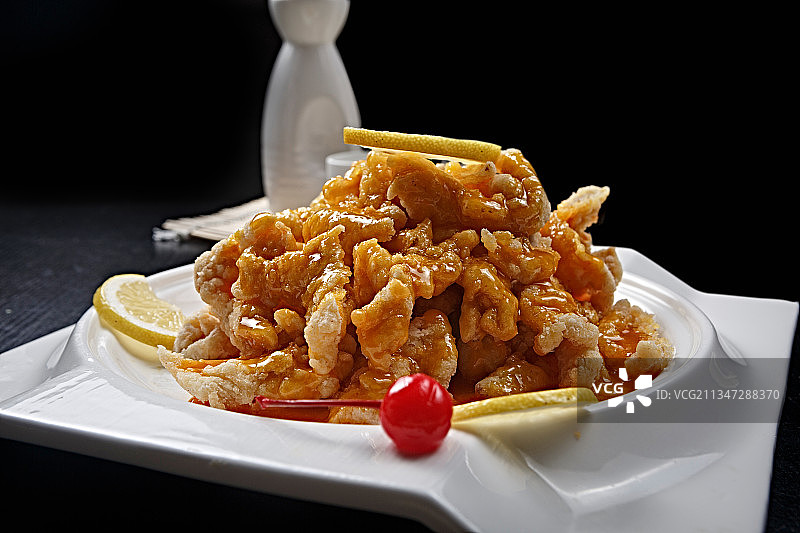 香炸橙汁小酥肉图片素材