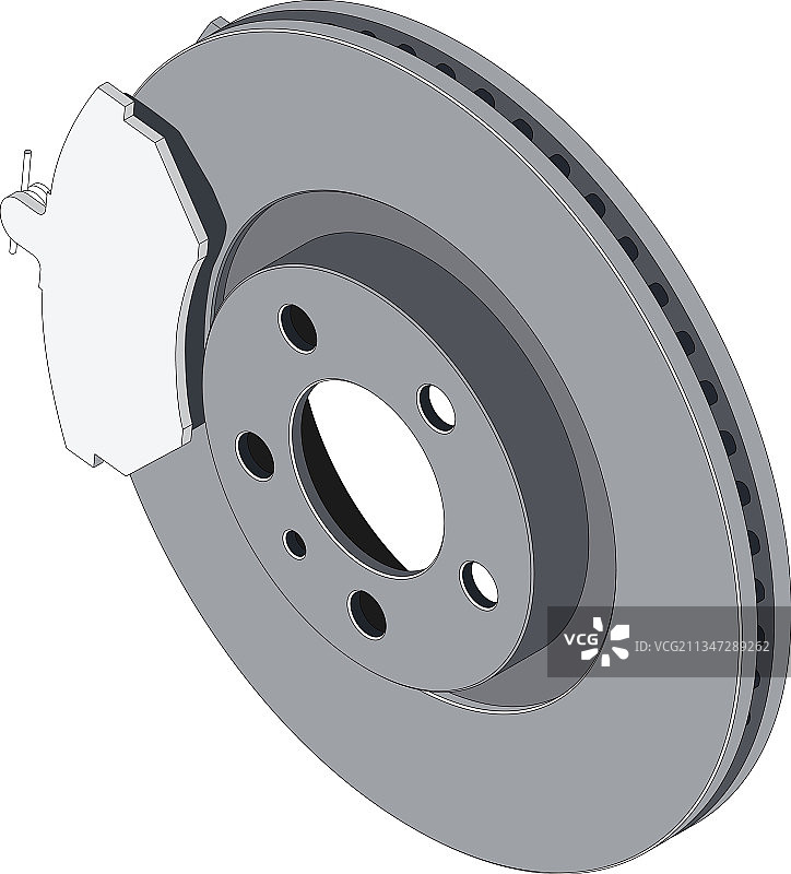 2.5D碟式刹车与刹车片艺术设计图片素材