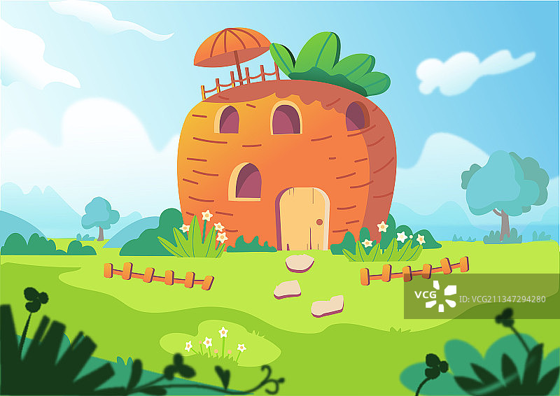 矢量插画儿插场景萝卜房子图片素材