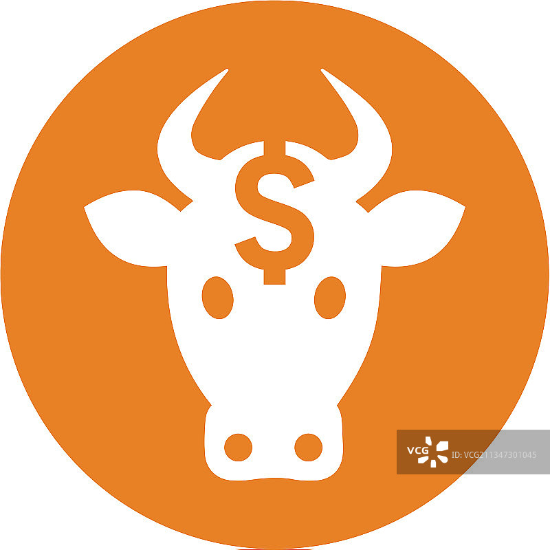 奶牛价格农场业务橙色图标图片素材