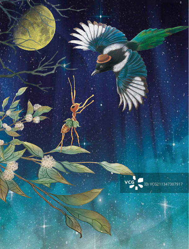 蚂蚁摘星图片素材