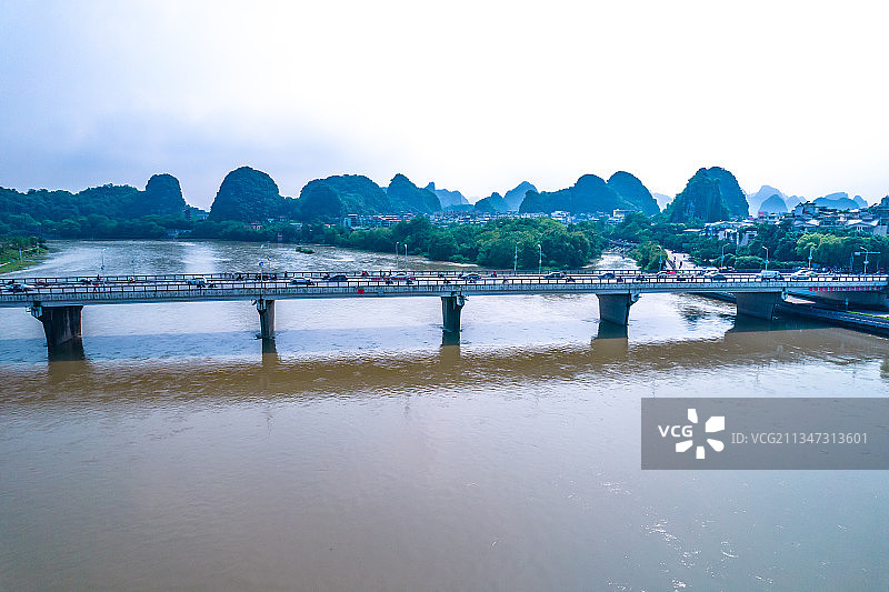 桂林虞山桥航拍图片素材