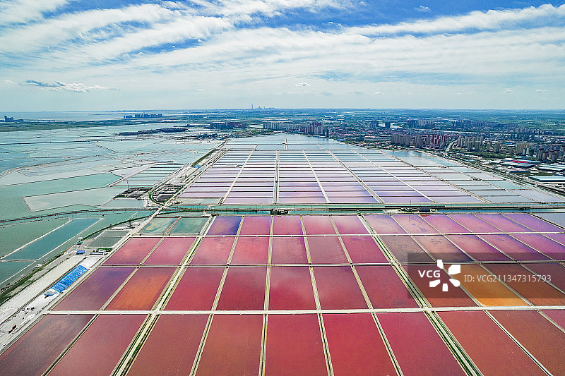 天津滨海新区汉沽长芦盐场晒盐基地航拍图片素材