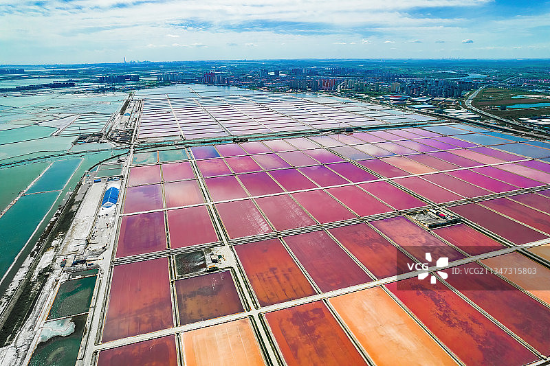 天津滨海新区汉沽长芦盐场晒盐基地航拍图片素材