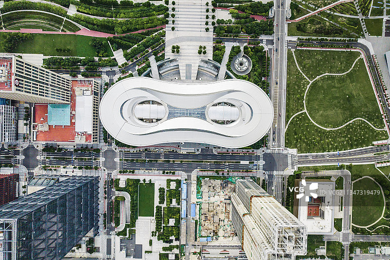 天津滨海新区于家堡国际金融会议中心航拍图片素材