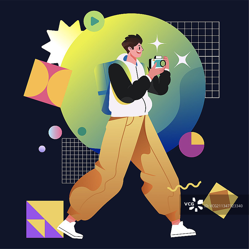 时尚潮流旅行插画图片素材