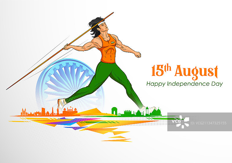 印度标枪运动员获胜瞬间图片素材