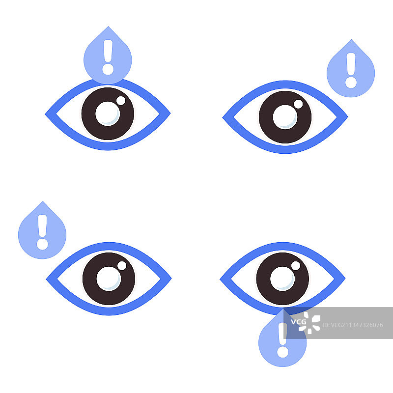 带警告标志的眼睛图标，眼睛健康图标图片素材