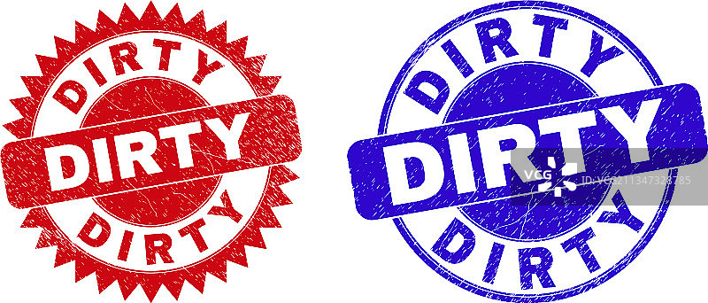 肮脏的圆形花形腐蚀感印章图片素材