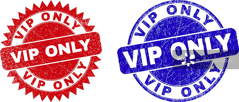 带有污渍的VIP圆形花环印章图片素材