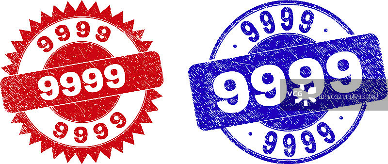 带纹理的9999圆形花结印章图片素材