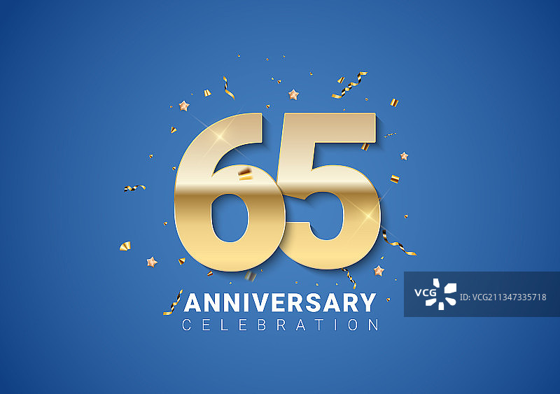 金色数字65周年背景图片素材
