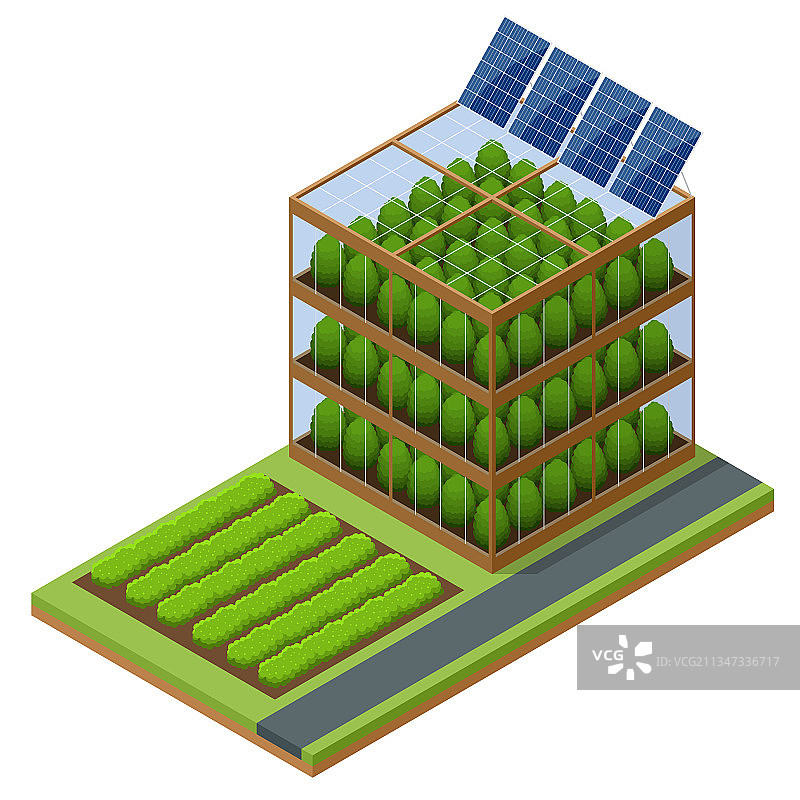 2.5D现代气培水培农场图片素材