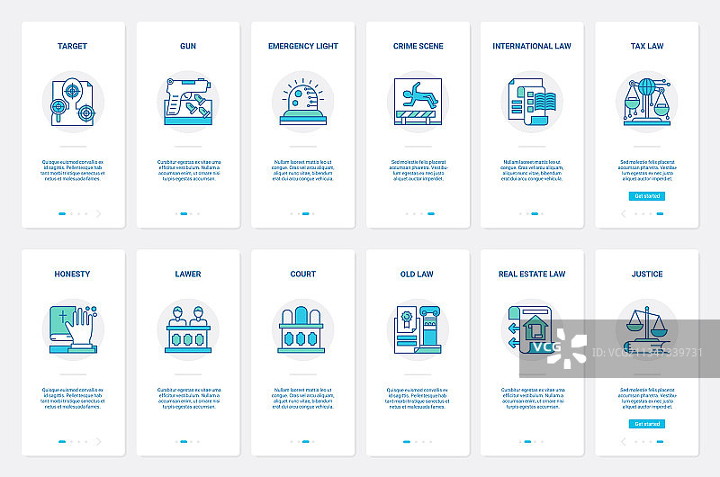 法院法律系统判决程序UX UI图片素材