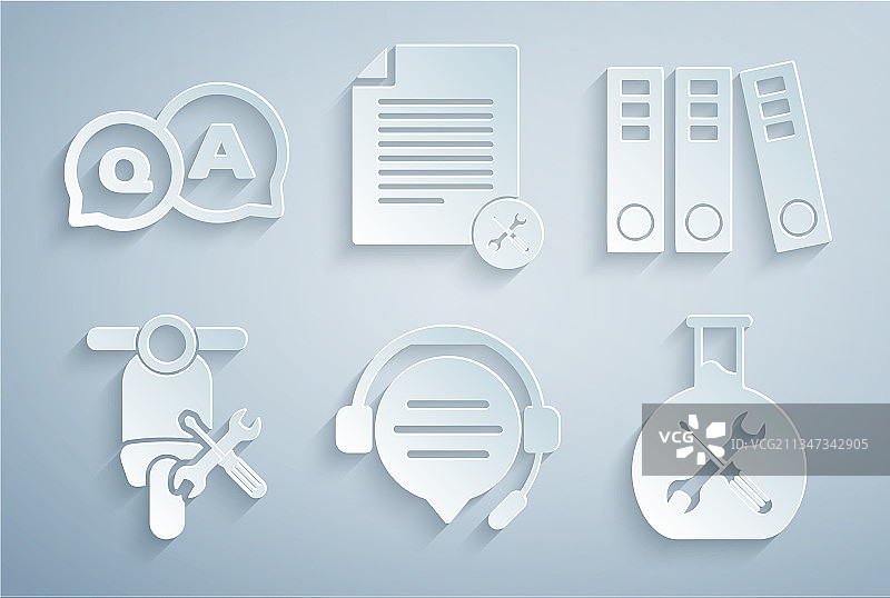 带语音气泡聊天办公室的耳机套装图片素材