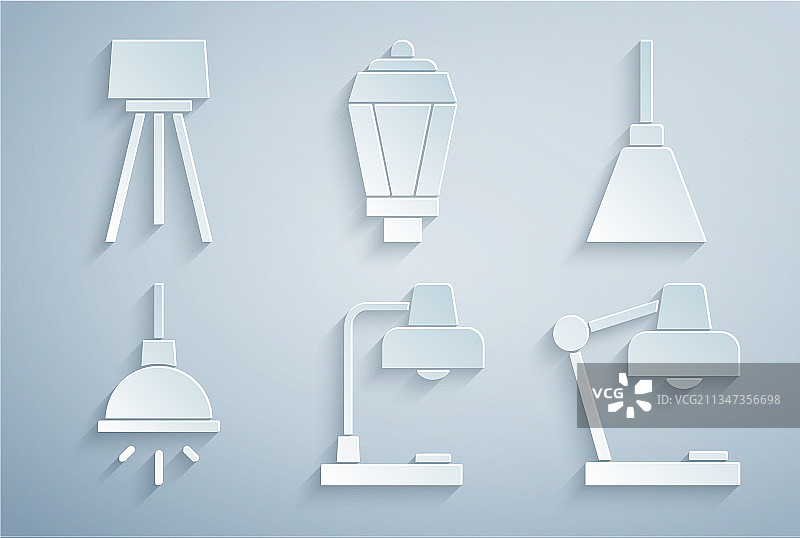 台灯吊灯庭院灯和落地灯套装图片素材
