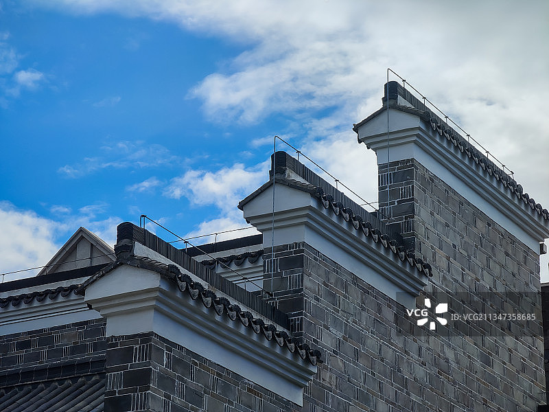 江西南昌万寿宫文化街区建筑一角图片素材