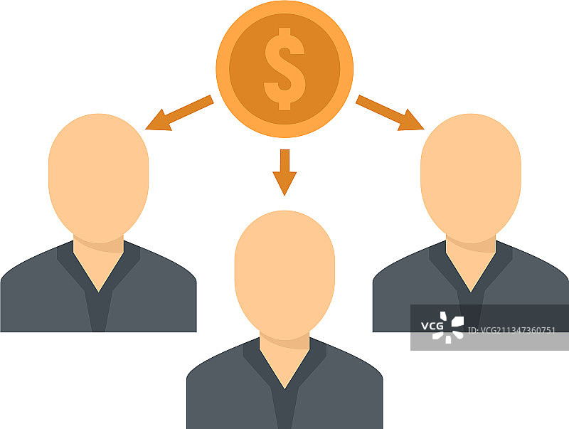 众筹人脉网络图标扁平隔离图片素材