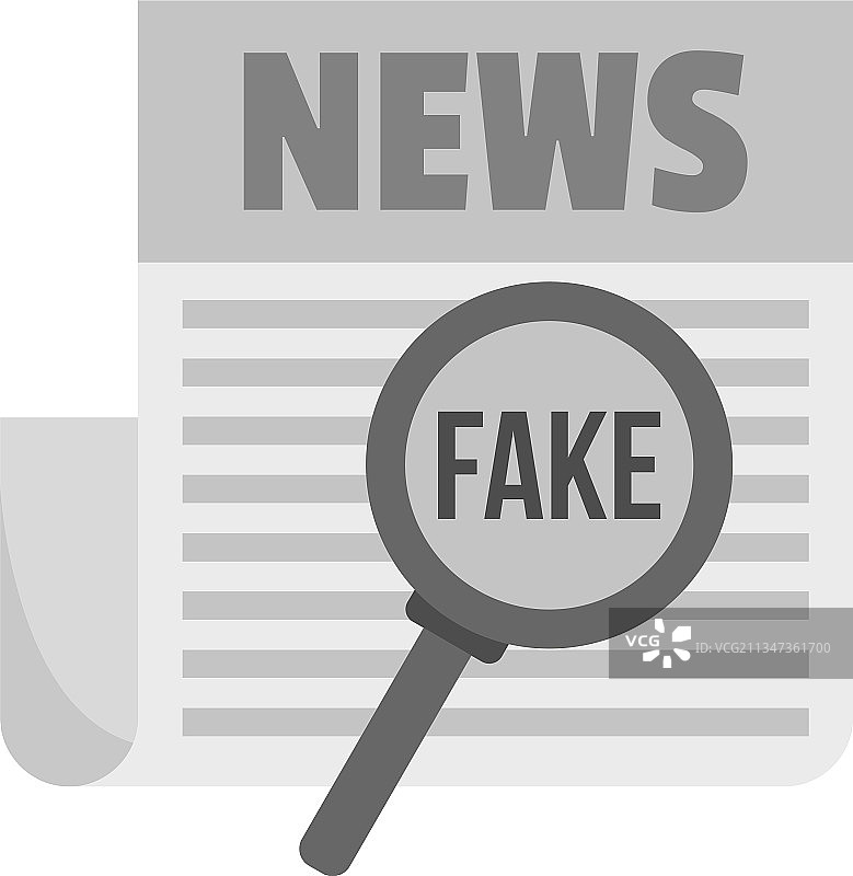 虚假新闻报纸图标（扁平风格，已隔离）图片素材