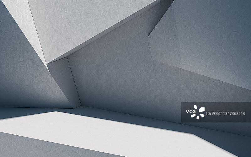 现代设计感建筑结构与地面 3D渲染图片素材