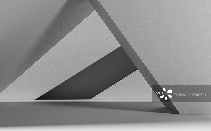 现代设计感建筑结构与地面 3D渲染图片素材