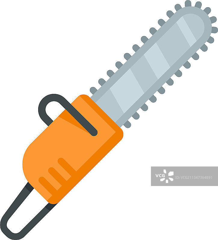 汽油链锯扁平图标图片素材