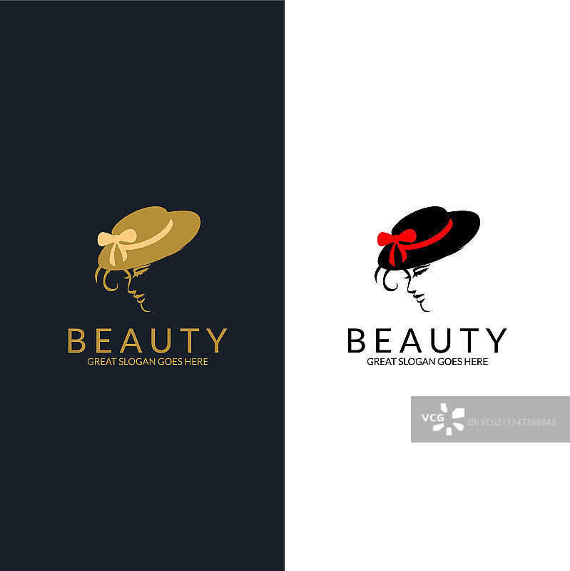 时尚美妆Logo：粉色嘴唇的女人图片素材