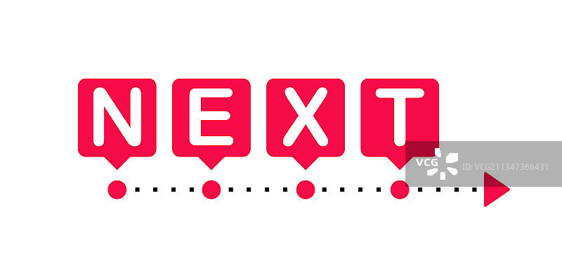 带箭头的下一步红色点概念图片素材
