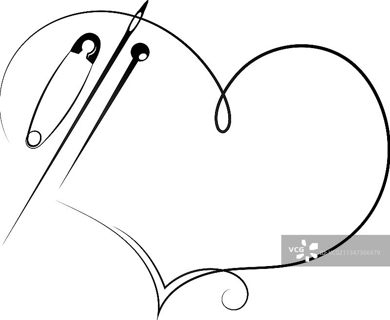 心形针线图片素材