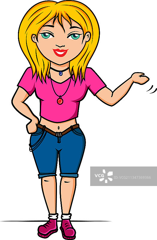 朋克风少女（时髦配饰，金色头发）图片素材