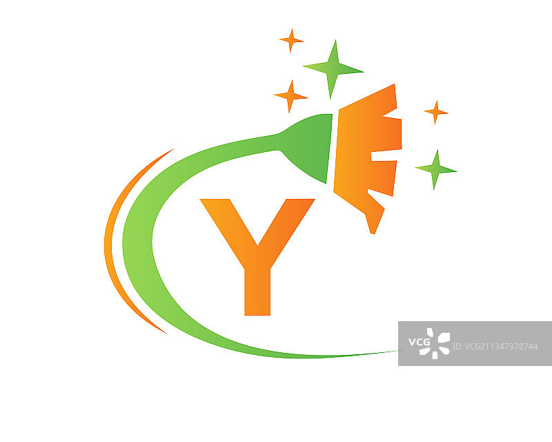Y字母房屋清洁概念标志图片素材