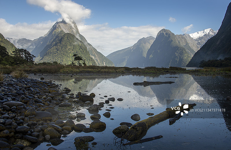 新西兰南地的湖光山色风光图片素材