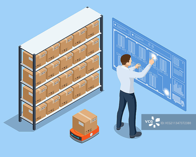 2.5D自动化仓库机器人图片素材