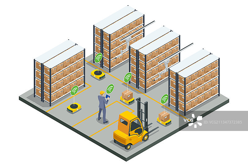 2.5D自动化仓库机器人图片素材