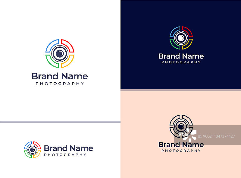 摄影师创意彩色相机标志图片素材