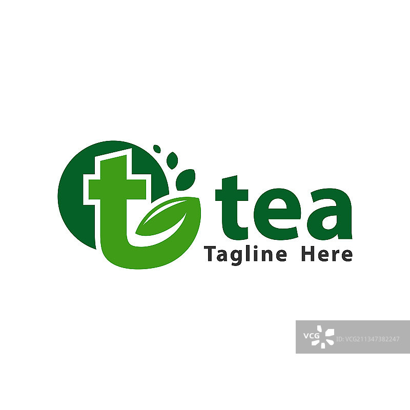 绿色天然茶叶标志图片素材