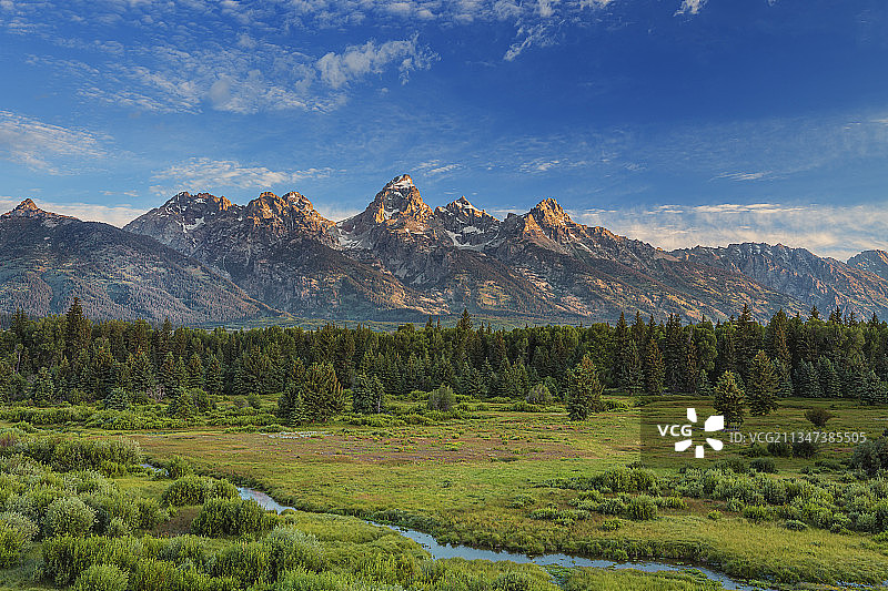杰克逊的风景和山脉，美国怀俄明州图片素材