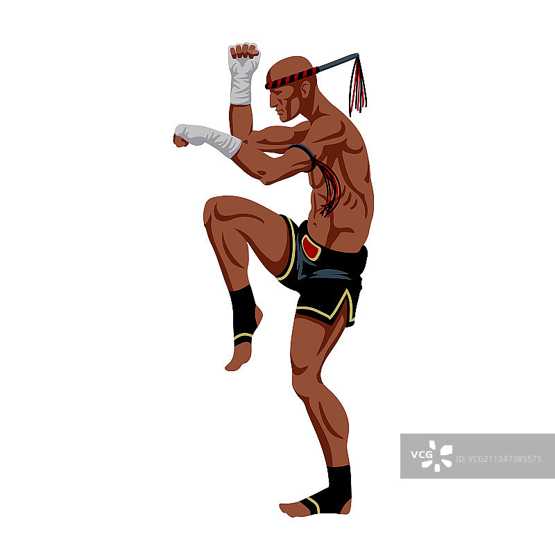 泰拳拳击手古老的残酷运动仪式舞蹈图片素材