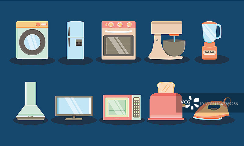 厨房电器套装图片素材