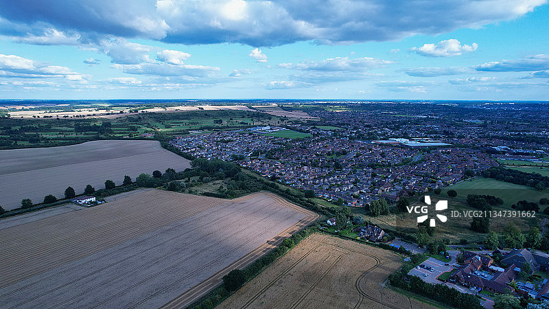 英国斯特雷特利城镇高角度景观图片素材