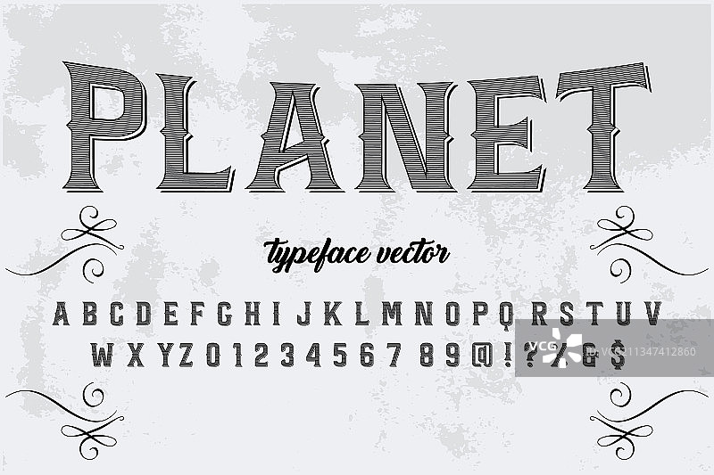 复古字体黑白背景字母图片素材