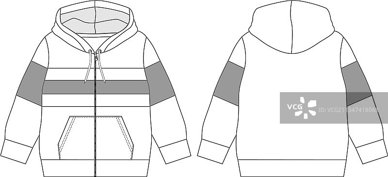 棉绒连帽衫时装手稿图片素材