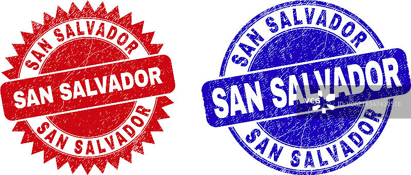 带有圣萨尔瓦多圆形和花形水印图片素材