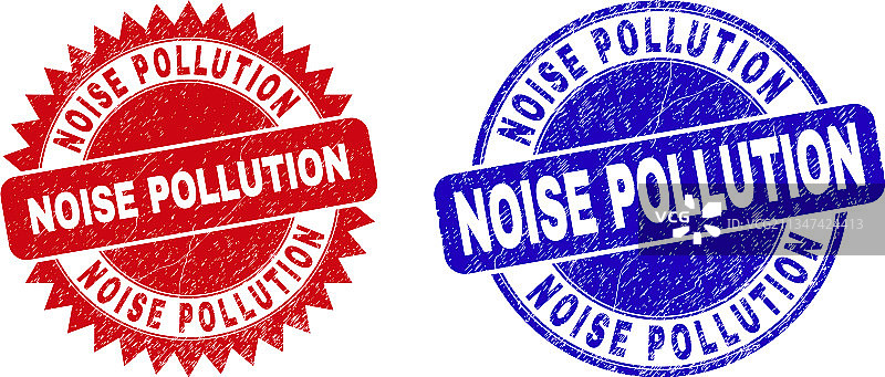 噪音污染圆形玫瑰印章图片素材