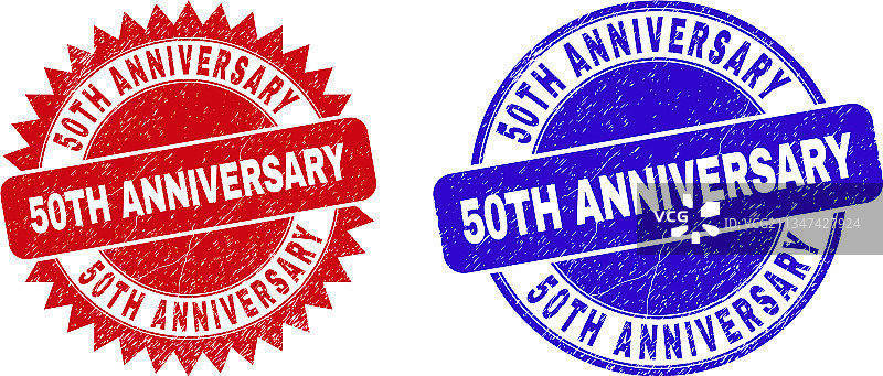 50周年圆形花结水印图片素材