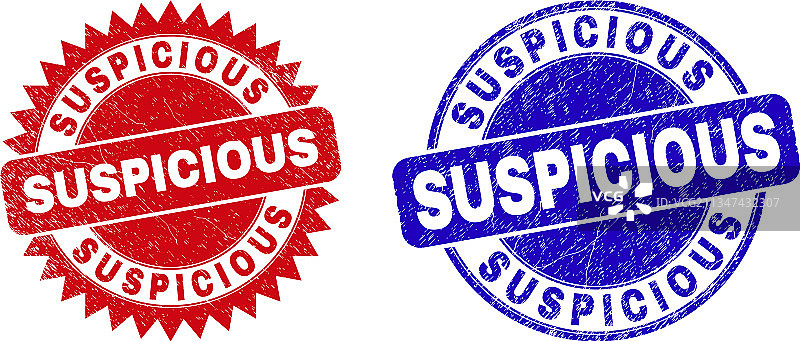 可疑圆形花结橡胶印章图片素材