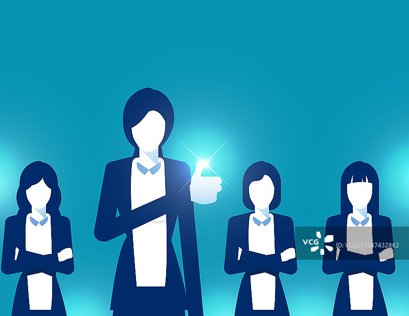 自信竖起大拇指的商业领袖图片素材