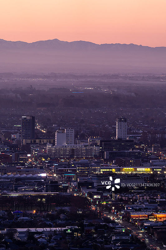 新西兰基督城黄昏图片素材